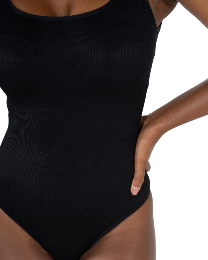 Square Neck Ribbed Bodysuit